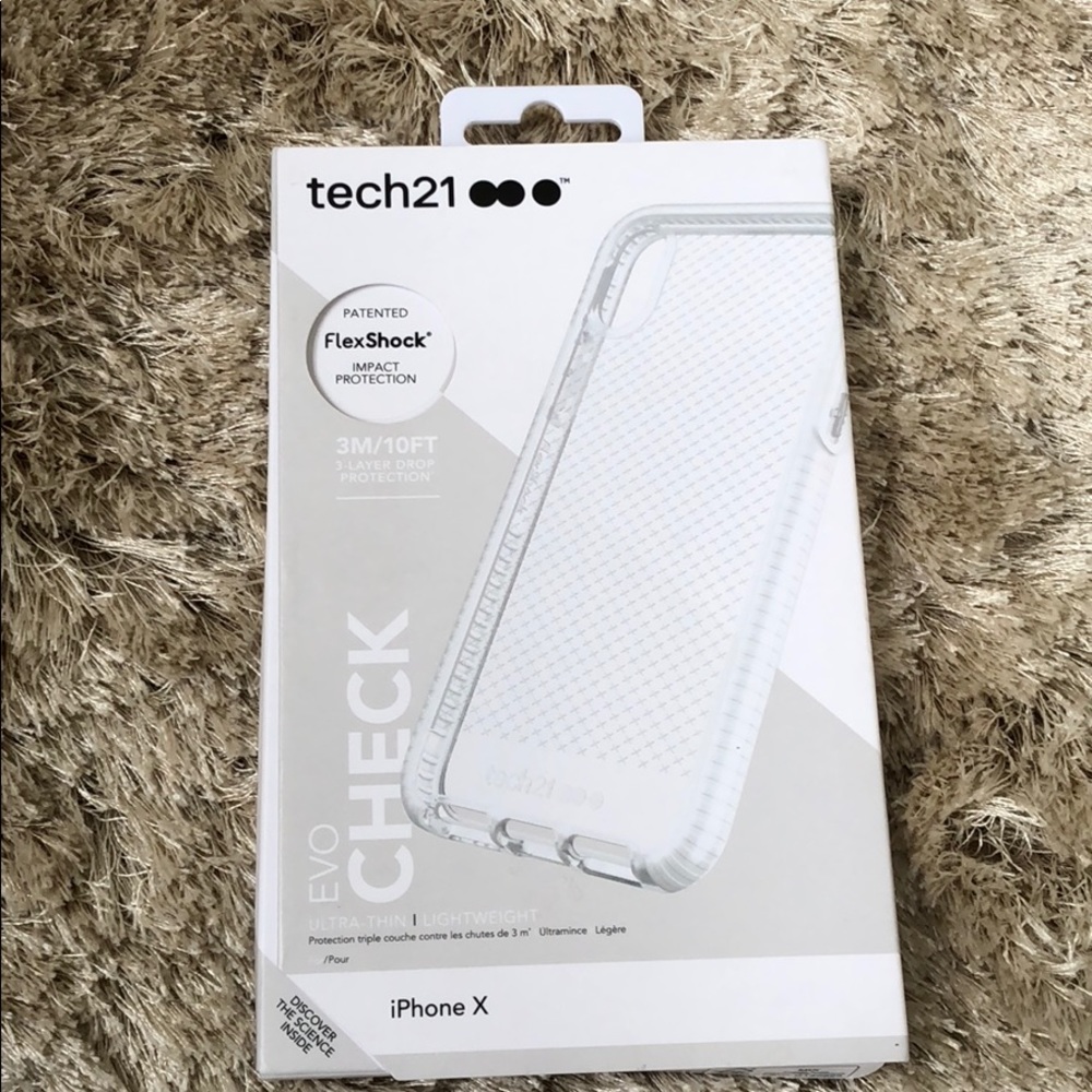 iPhone X clear/white tech 21 case